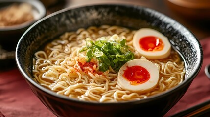 Aesthetic ramen illustration with soft textures and dynamic composition, designed for culinary art projects, digital media, and advertisements, graphic book style