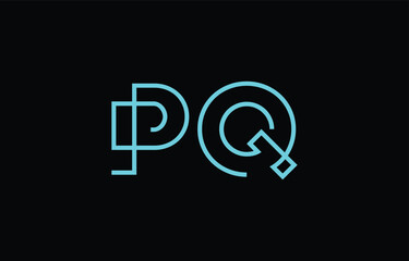 Illustration of creative typography featuring stylized letters P and Q with a minimal blue color theme, suitable for branding and graphic design inspiration.