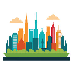 Obraz premium city silhouette vector set panorama city on white background