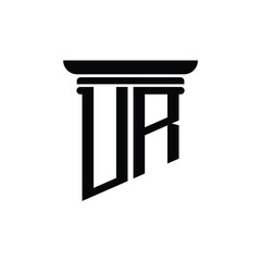 UR monogram logo design letter text name symbol monochrome logotype alphabet character simple logo