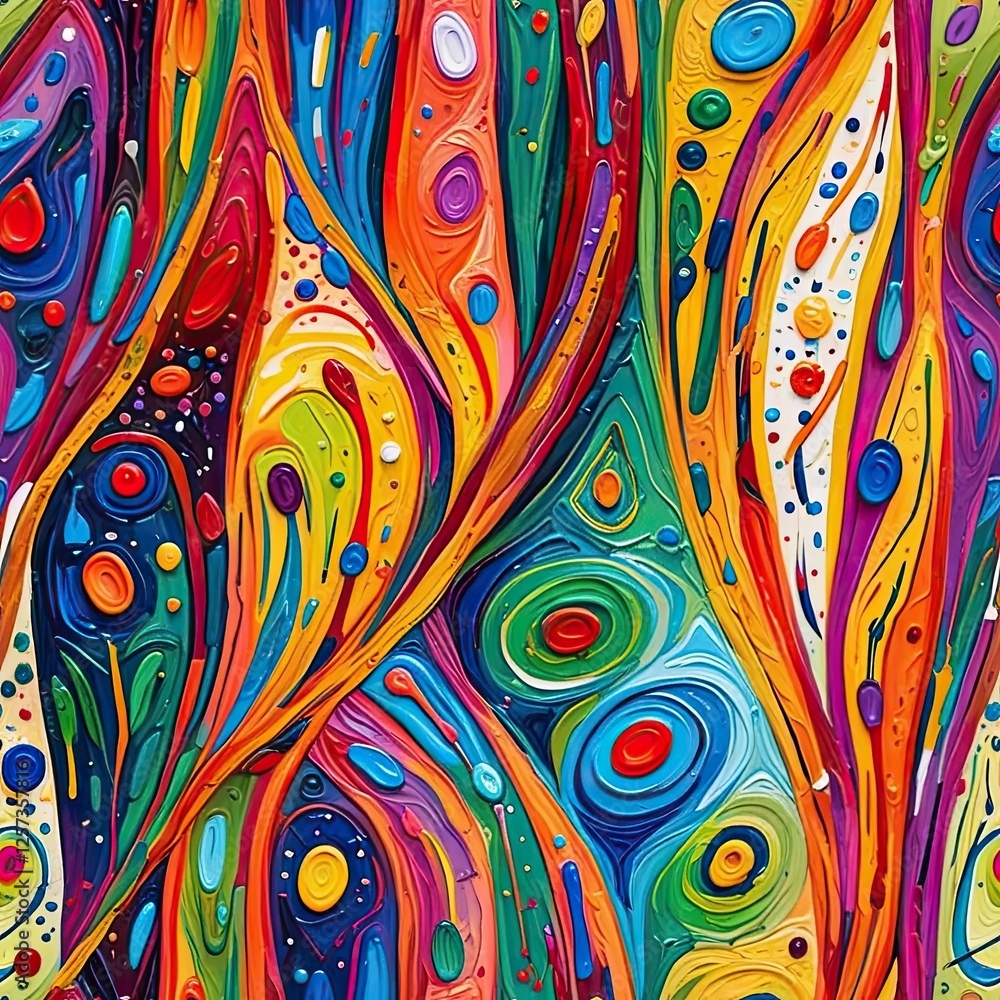 Poster vibrant abstract patterns with colorful swirls and intricate details