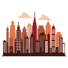 Obraz premium city silhouette vector set panorama city on white background