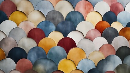 Colorful Scalloped Shapes Arranged In A Pattern
