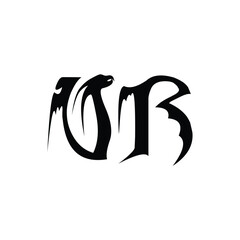UR monogram logo design letter text name symbol monochrome logotype alphabet character simple logo