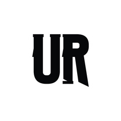 UR monogram logo design letter text name symbol monochrome logotype alphabet character simple logo