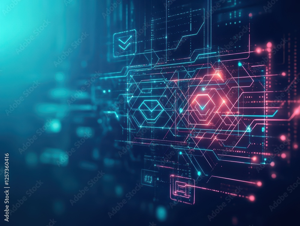 Aufkleber futuristic abstract background featuring a blue and pink geometric pattern for creative design proje
