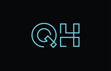 Illustration of creative typography featuring stylized letters Q and H with a minimal blue color theme, suitable for branding and graphic design inspiration.