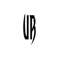 UR monogram logo design letter text name symbol monochrome logotype alphabet character simple logo