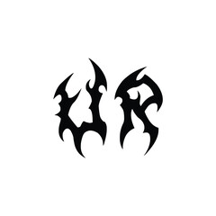 UR monogram logo design letter text name symbol monochrome logotype alphabet character simple logo