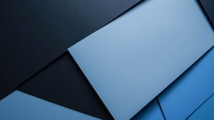 Abstract polygonal shapes on a blue background, minimalist design banner template with white space for text. Ideal for dynamic and modern presentations, websites, and digital designs.