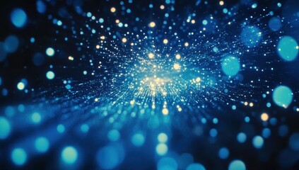 Cosmic blue light explosion, abstract background