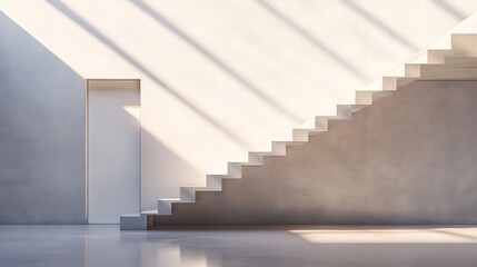 Fototapeta premium Minimalist Modern Staircase Architecture Design