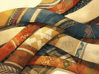 Abstract textile background with woven patterns in earthy browns and beiges, highlighting traditional craftsmanship and texture. Ideal for fabric and fashion projects.