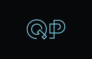 Illustration of creative typography featuring stylized letters Q and P with a minimal blue color theme, suitable for branding and graphic design inspiration.