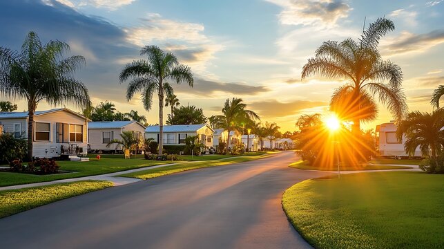 Sunsets and Palm Trees in a Mobile Home Park