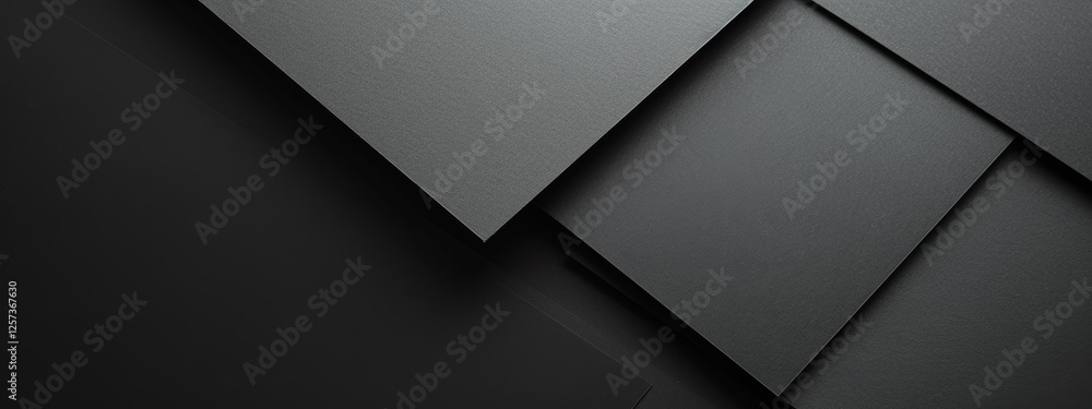 Wall mural abstract minimalist wallpaper with intersecting geometric forms on black background. featuring white