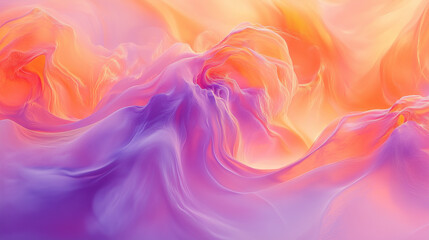 Fototapeta premium A soft abstract background blending orange and purple clouds, creating a dreamy and modern aesthetic