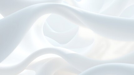 Obraz premium minimal abstract white background with smooth curve, flowing satin waves for backdrop design for product or text over backdrop design