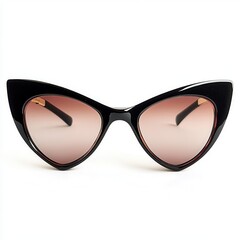 Black cat-eye sunglasses, studio shot, white background, fashion accessory (10)
