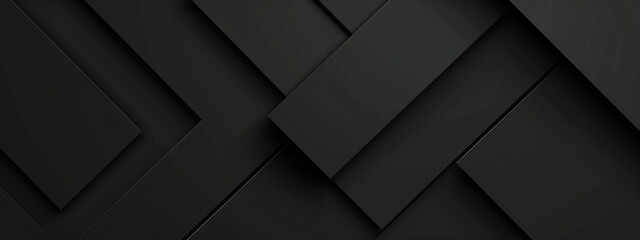 Intersecting Lines and Shapes on Black Background with White Center Space for Text. Minimalist Geometric Wallpaper for Clean and Modern Design.