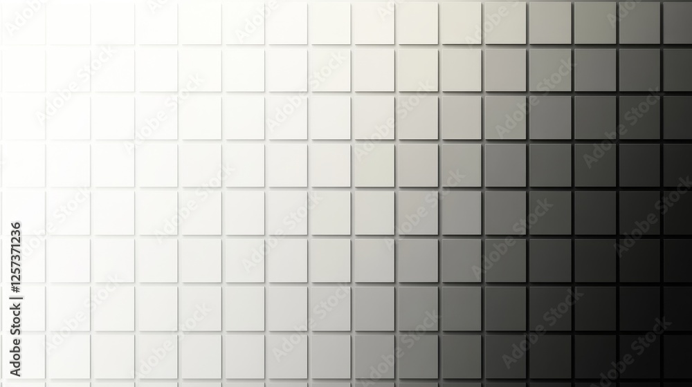 Poster gradient of squares goes from light to dark grayscale