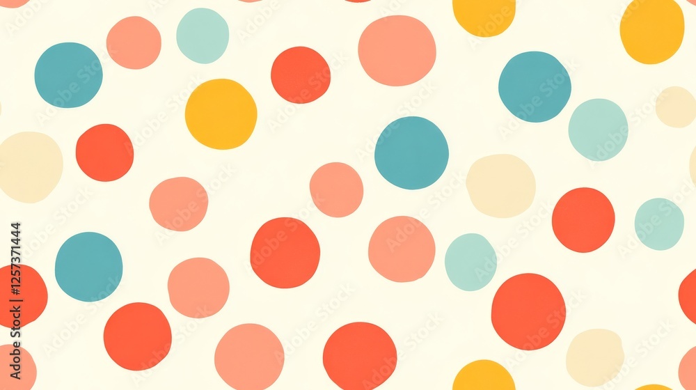 Poster abstract background with colorful circles scattered randomly across the surface