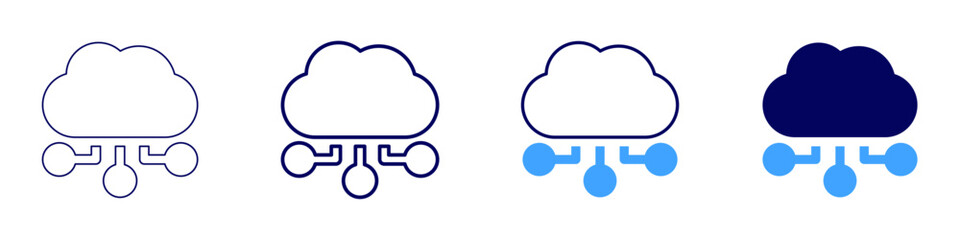 Data analysis techniques icon in 4 different styles. Thin Line, Line, Bold Line, Duotone. Duotone style. Editable stroke