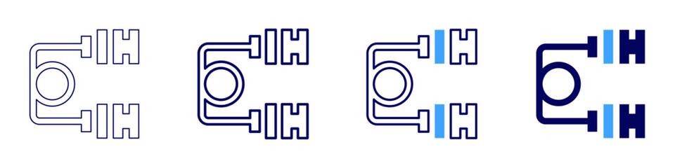 Data analysis tools icon in 4 different styles. Thin Line, Line, Bold Line, Duotone. Duotone style. Editable stroke