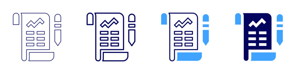 Data synchronization icon in 4 different styles. Thin Line, Line, Bold Line, Duotone. Duotone style. Editable stroke
