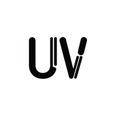 UV monogram logo design letter text name symbol monochrome logotype alphabet character simple logo
