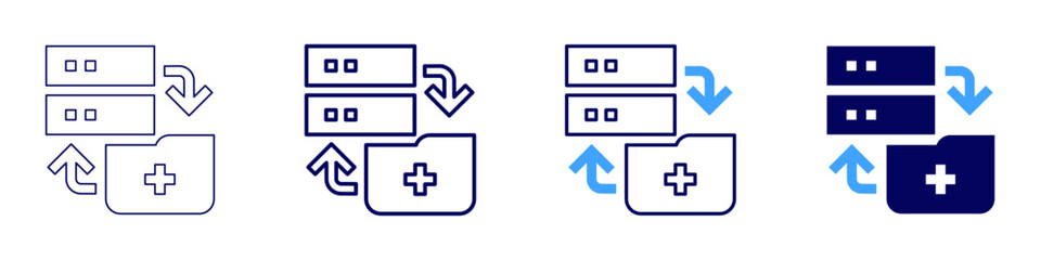 Obraz premium Open-source data icon in 4 different styles. Thin Line, Line, Bold Line, Duotone. Duotone style. Editable stroke