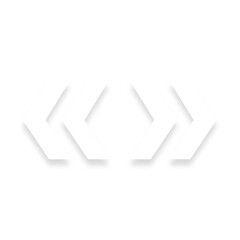 White « » guillemet quotation marks with a soft shadow down on transparent background