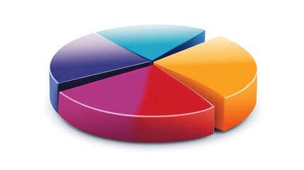 Colorful pie chart graphic, data visualization, business infographic