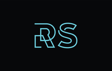 Illustration of creative typography featuring stylized letters R and S with a minimal blue color theme, suitable for branding and graphic design inspiration.