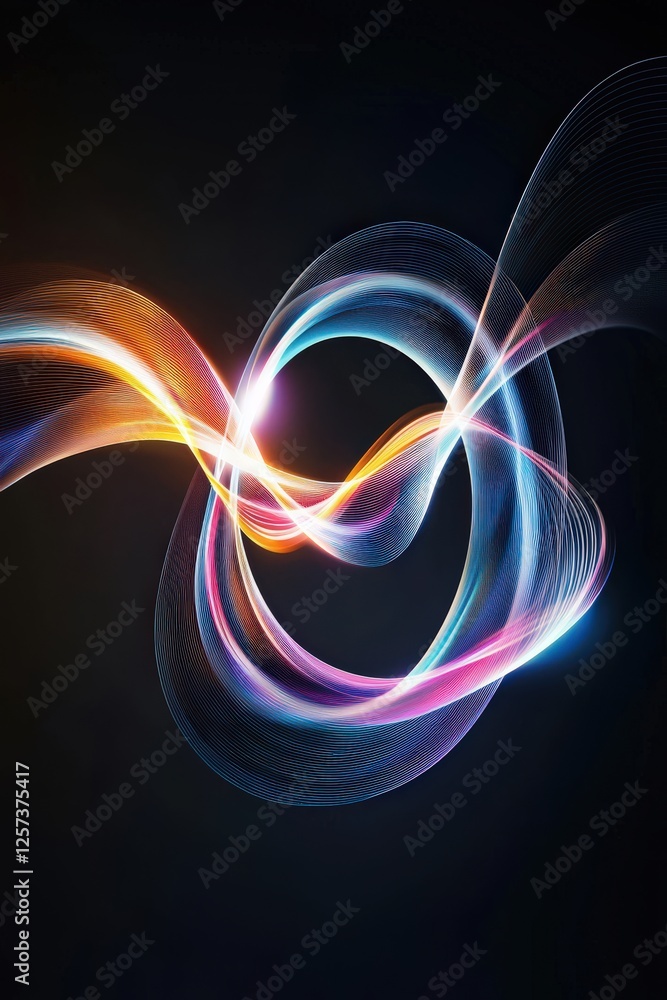Poster swirling energy patterns forming the shape of an infinity loop
