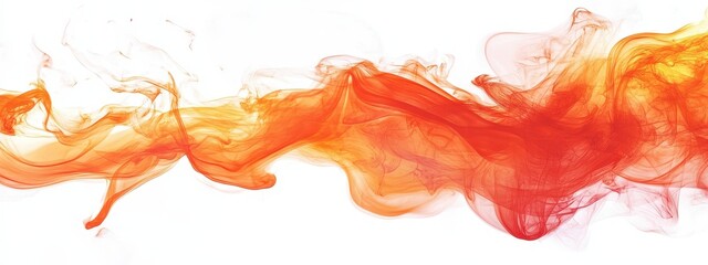 Orange Smoke Abstract Design on White