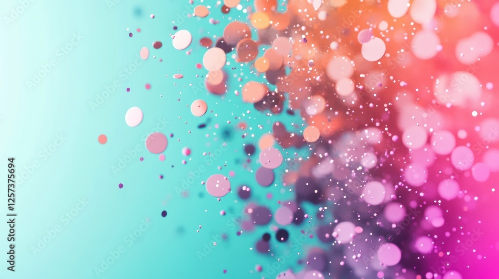 Aufkleber colorful abstract background with floating bokeh circles in vivid shades of pink and blue