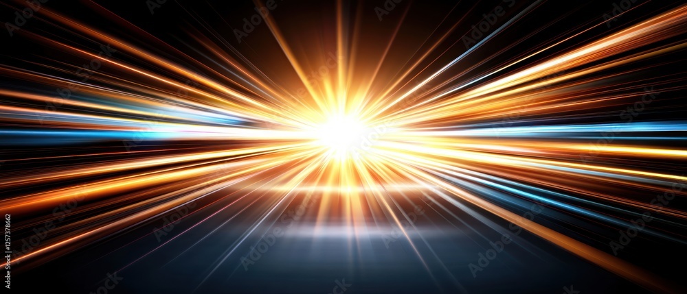 Aufkleber radiant burst of light with dynamic speed effect in dark background for abstract concepts