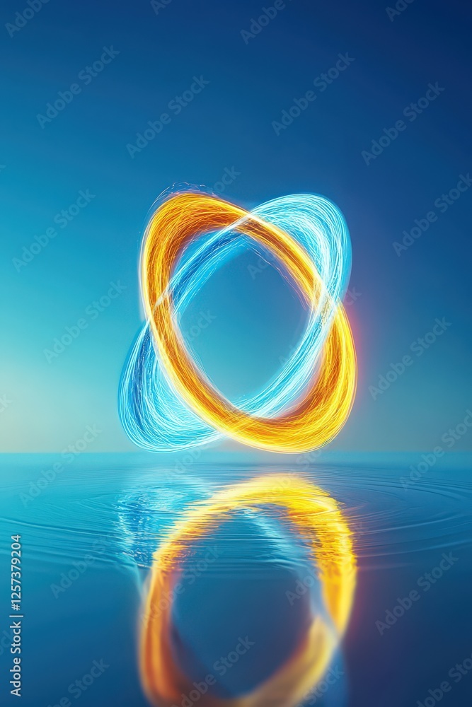 Poster swirling energy patterns forming the shape of an infinity loop