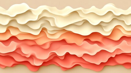 Fototapeta premium Abstract Layered Waves in Peach and Cream Tones