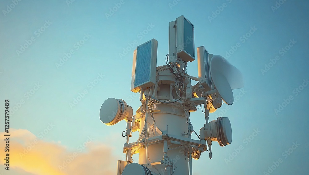 Poster exploring cellular tower technology: a detailed look at antenna systems and wireless communication i