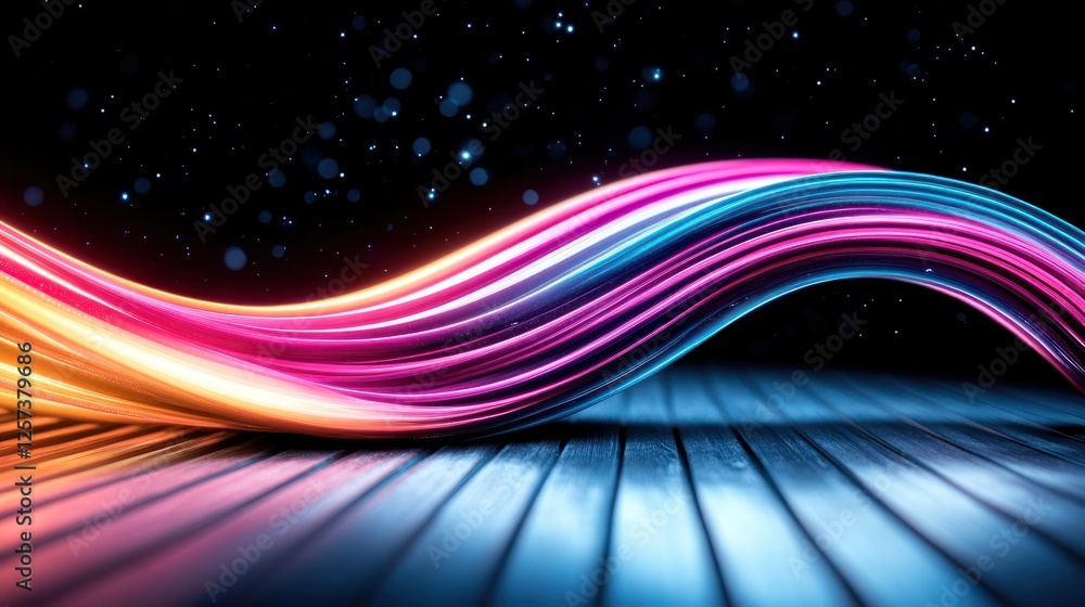 Aufkleber vibrant abstract flowing colors against dark background with light and shadow effects