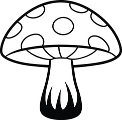 Mushroom vector art with a white background. Mushroom flat design vector illustration isolated on white background