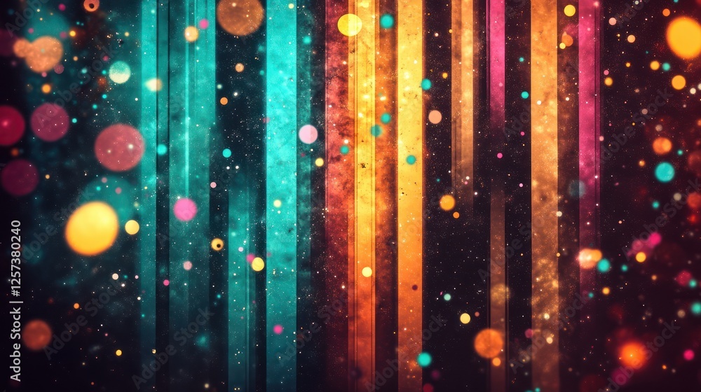 Aufkleber Colorful Abstract Background with Bokeh Effects and Vertical Stripes, Perfect for Design Use