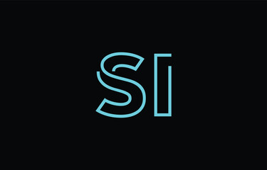 Illustration of creative typography featuring stylized letters S and I with a minimal blue color theme, suitable for branding and graphic design inspiration.