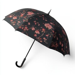 Floral umbrella, studio shot, white background, rain protection