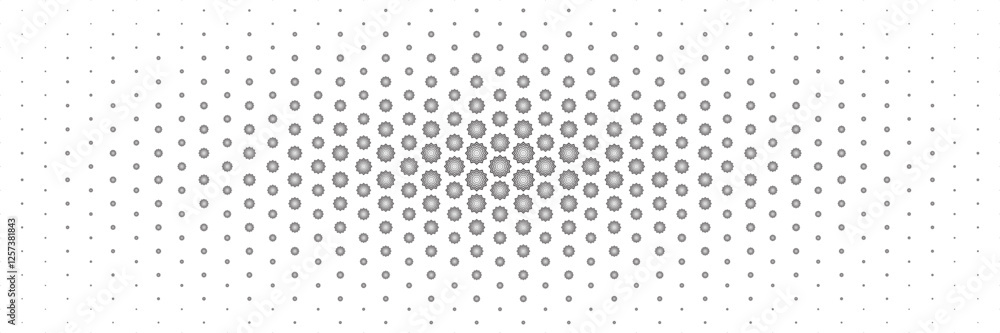 Aufkleber horizontal halftone of black modern zigzag spread from center for pattern and background.