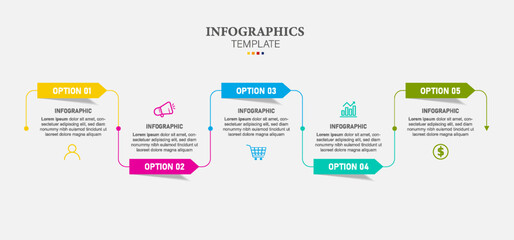 Obraz premium infographic timeline with icons and 5 options