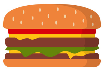 Burger food icon vector isolated on white background.