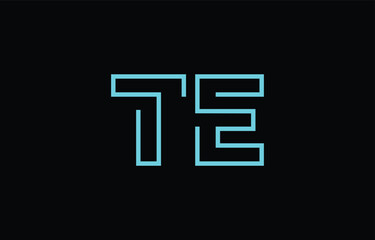 Illustration of creative typography featuring stylized letters T and E with a minimal blue color theme, suitable for branding and graphic design inspiration.